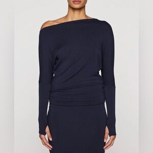 Bleusalt The Cindy Top Size 4 XL 14/16 Navy Blue Boatneck